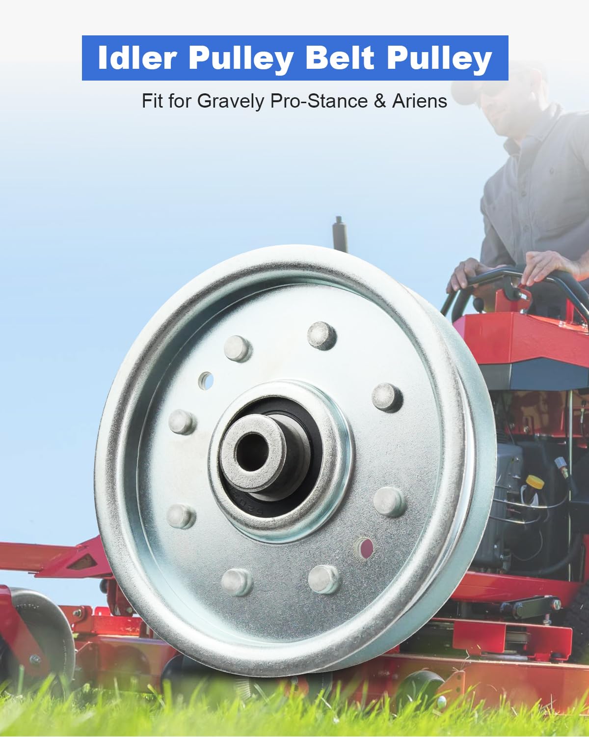 Idler Pulley Belt Pulley Wear Resistant Fit for Ariens Zoom 2350 1540 1640 1634 Fit for Gravely Mowers ZT XL 42 52 Pro-Turn 160 148 1540 Replace 07300101 039608 07312500 07312559-Durable and Quiet