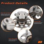 DRIVESTAR 512450 Rear Wheel Bearing Hub Assembly, 5-Lug w/ABS