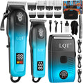 Professional Hair Clippers for Men, Cordless Barber Clippers with Precision Trimmer and Dual Foil Shaver,LED Display