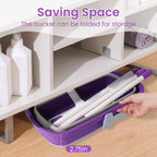 Collapsible Mop and Bucket Set with Sweeper Mop System and Mop Pads