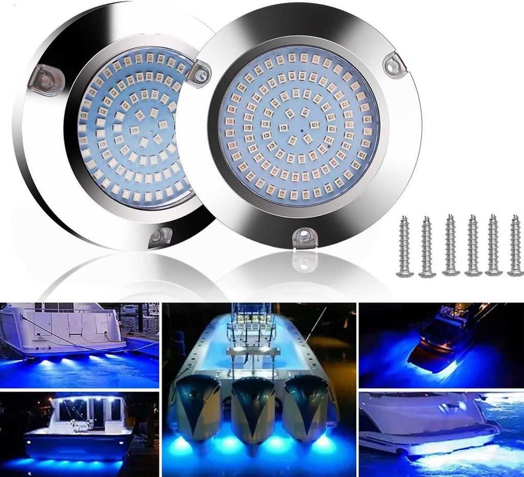 90led Underwater Boat Lights,Blue DC10-30V IP68 Waterproof Surface Mount