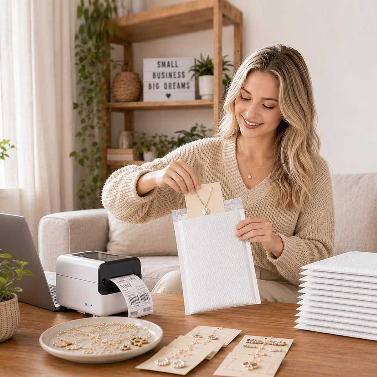 White Bubble Mailers 6x10 Inch 100 Pack Self-Seal Padded Envelopes