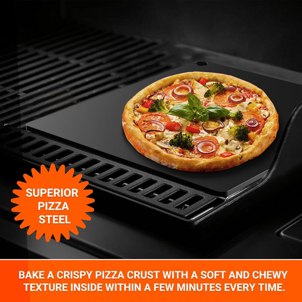 16"x14" Pizza Steel Baking Sheet for Oven BBQ Grill – Crispy Crust
