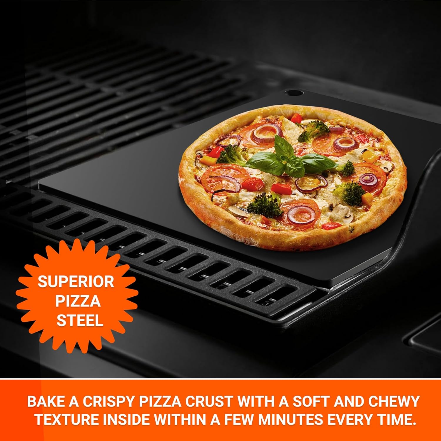 16"x14" Pizza Steel Baking Sheet for Oven BBQ Grill – Crispy Crust