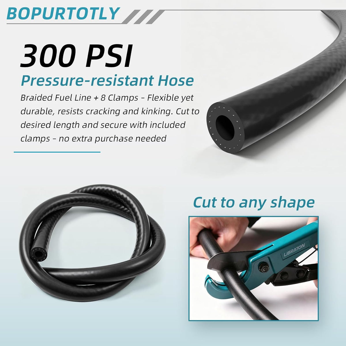494768 698183 1/4" Fuel Shut Off Valve +1/4" x 25" Fuel Line Hose + Inline Fuel Filter with clamp Compatible with Murray Toro Lawn Tractor