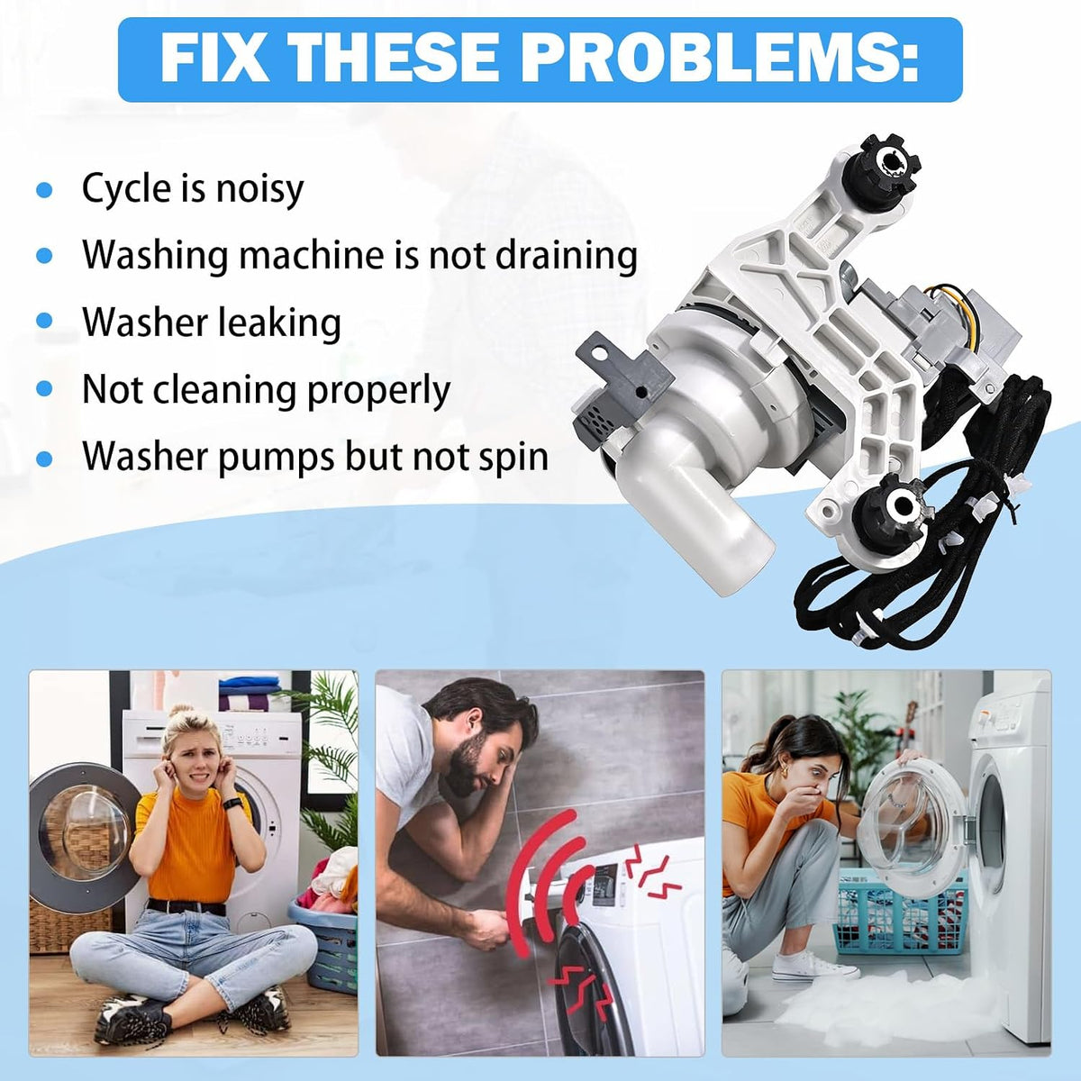 DC97-19289F Washer Drain Pump Assembly for Samsung Top Load Washers