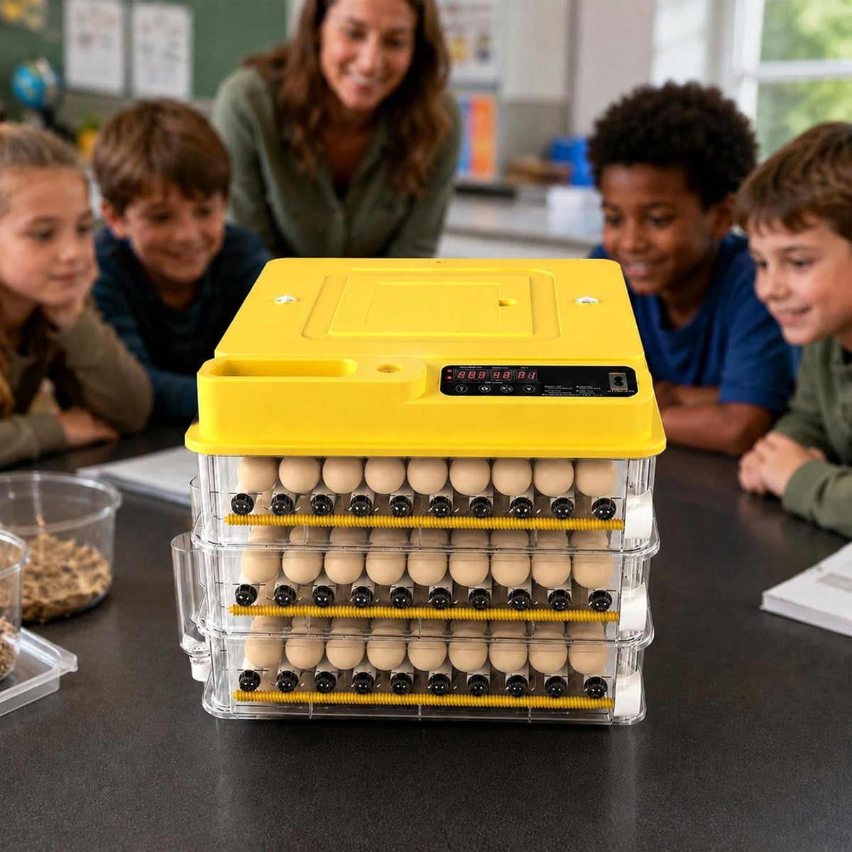 216 Egg Hatching Incubator, Auto‑Turner Temp Control Candler