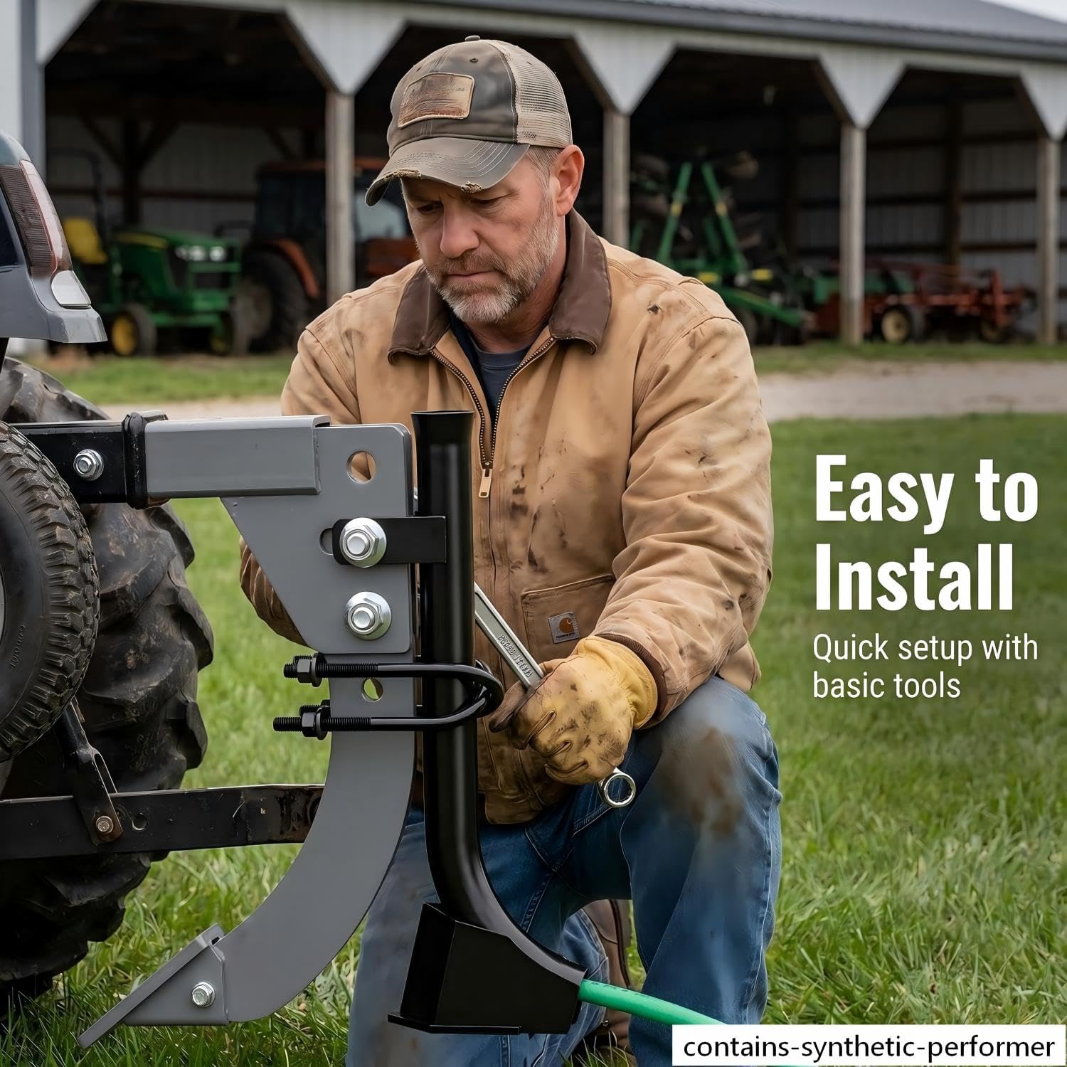 Pipe Layer Attachment for 3 Point Subsoiler Ripper, Wire Cable & 1" Pipe | Complete Kit with U-Bolts Included, Fits
