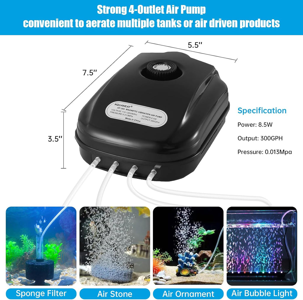 Aquarium Air Pump 300GPH