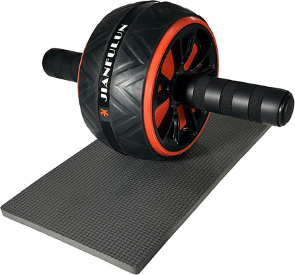 Ab Roller Wheel for Core & Abdominal Strength Workout - Portable Home Gym Exercise Equipment with Non-Slip Handles &