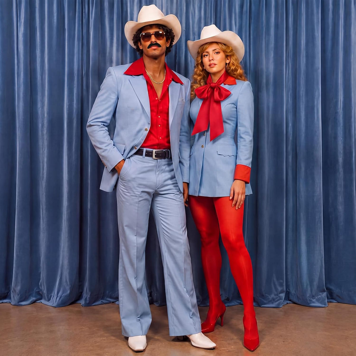 Retro Singer Costume Accessories Halloween Couple Costume for Women Men