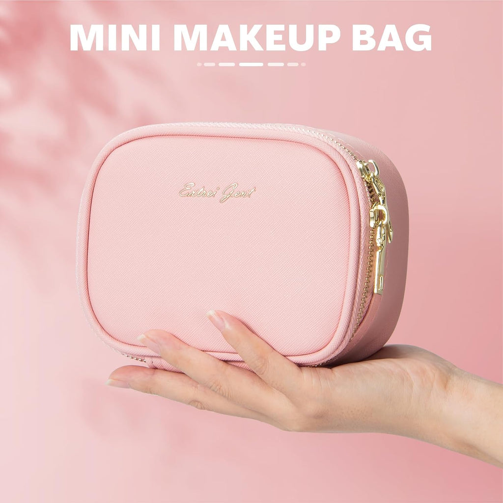 Mini Makeup Bag with Led Mirror, Small Travel Make up Bag 3 Light Modes Adjustable Brightness, for Women Organizer