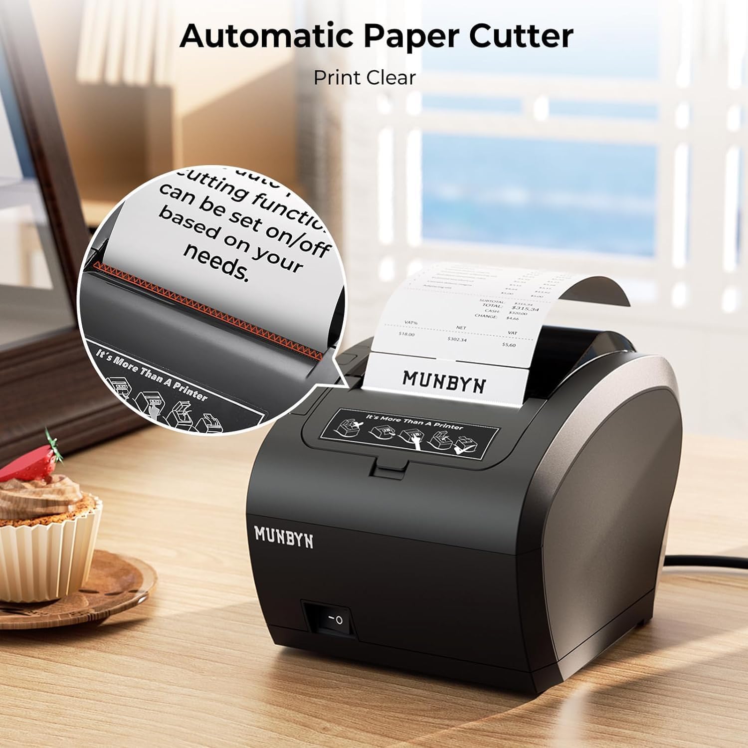 WiFi Receipt Printer P047 with USB Port, 80mm WiFi POS Printer | Compatible with Mac Windows Chromebook Linux and