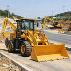Multi-function Backhoe Loader, 4 Wheel Drive Hydraulic Excavator Loader, Earthmoving Equipment for Farm, Building