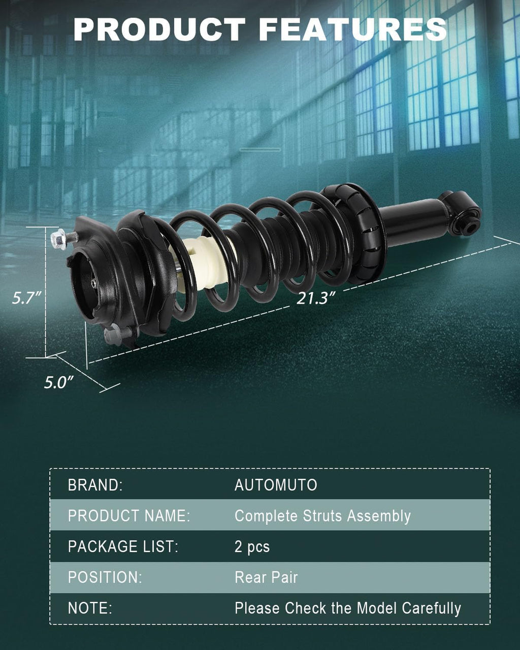 AUTOMUTO Rear Complete Struts Spring Assembly for Subaru Legacy 2010-2012