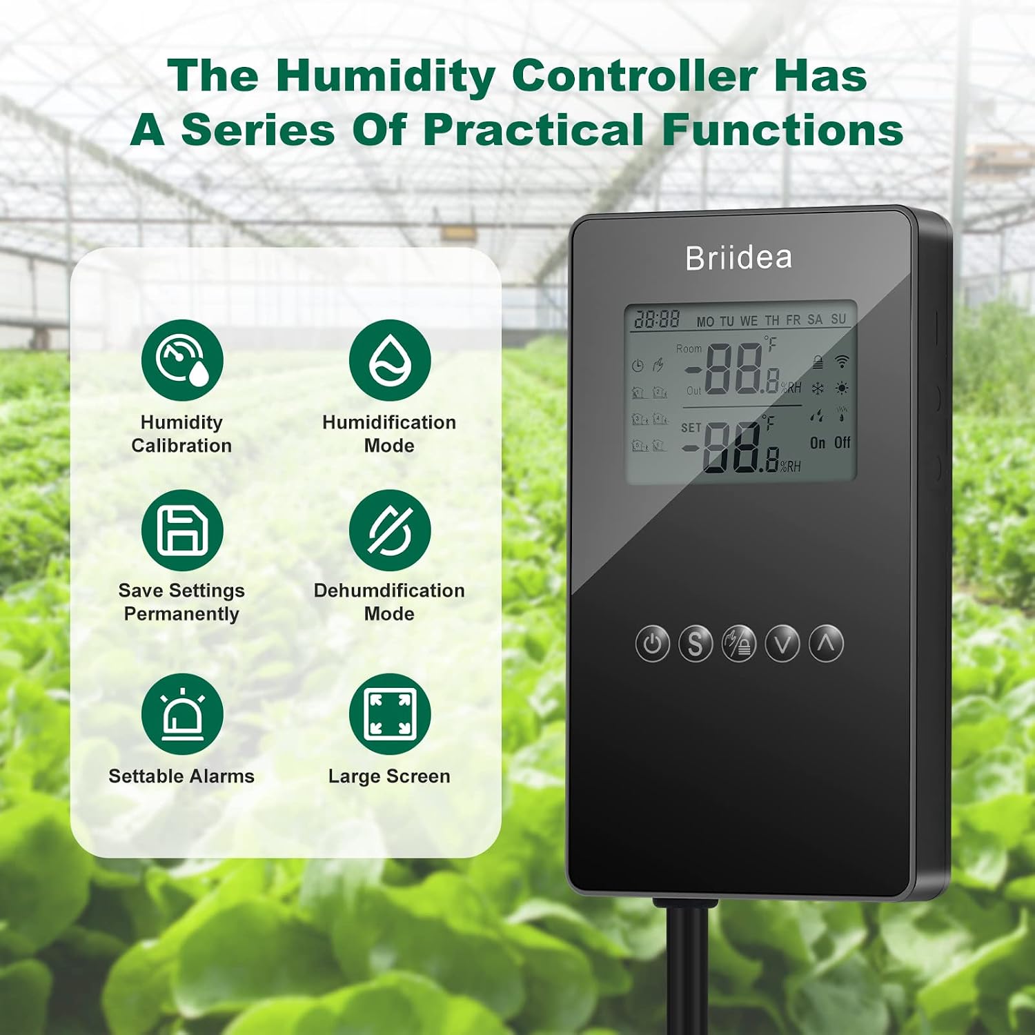 Humidity Controller, briidea Pre-Wired Humidistat Humidifier Dehumidifier with LCD Display High Accuracy Humidity