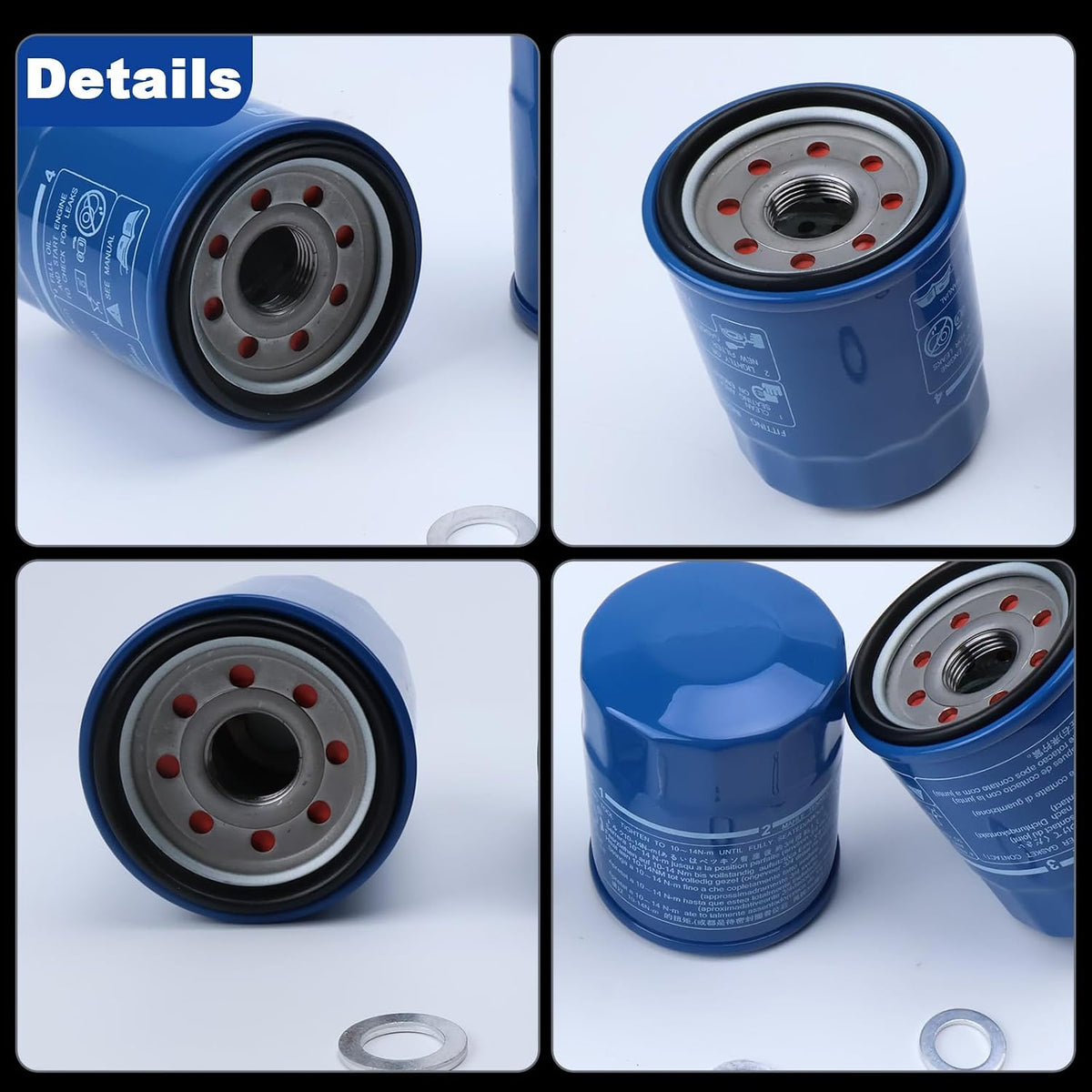 3PCS 15400-PLM-A02 Engine Oil Filter 94109-14000 Washers Kit