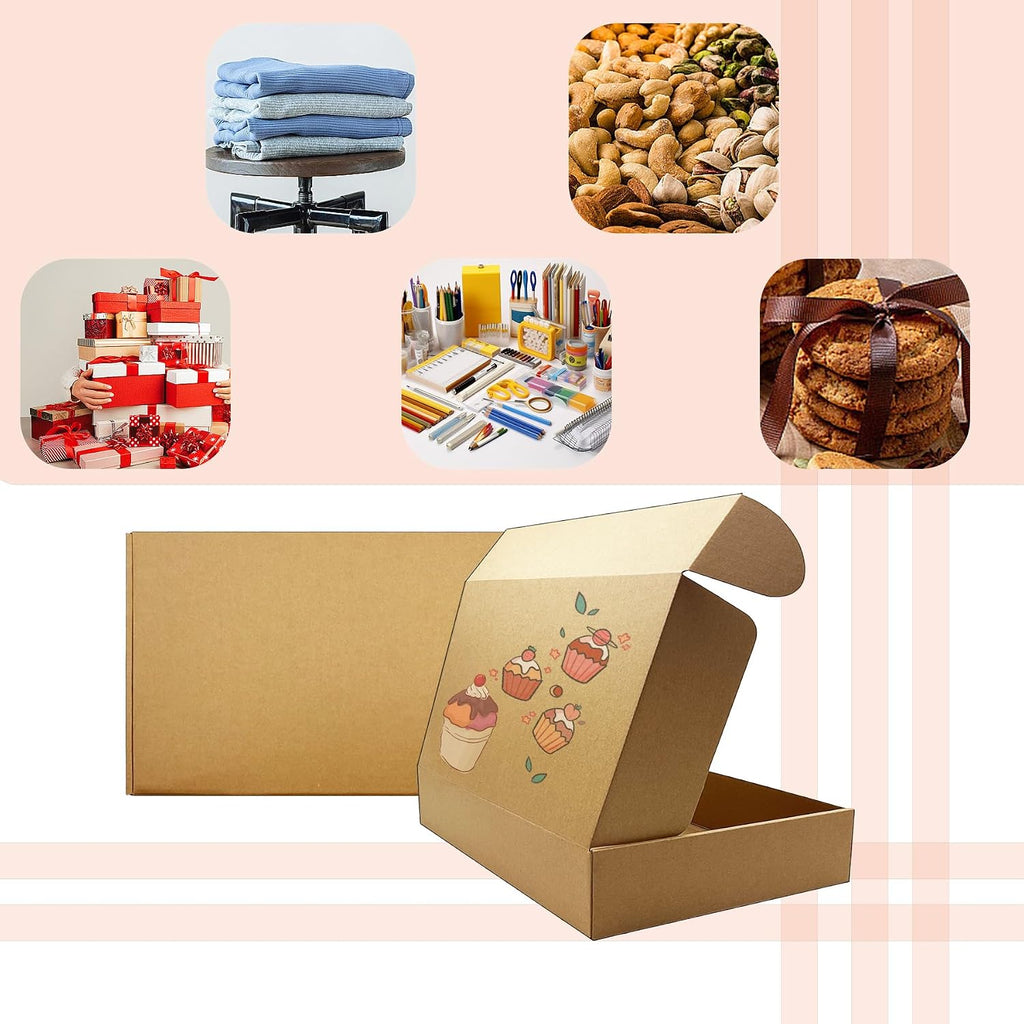 14x9x3 inch Shipping Boxes Set of 20, Brown Corrugated Cardboard Mailer Box