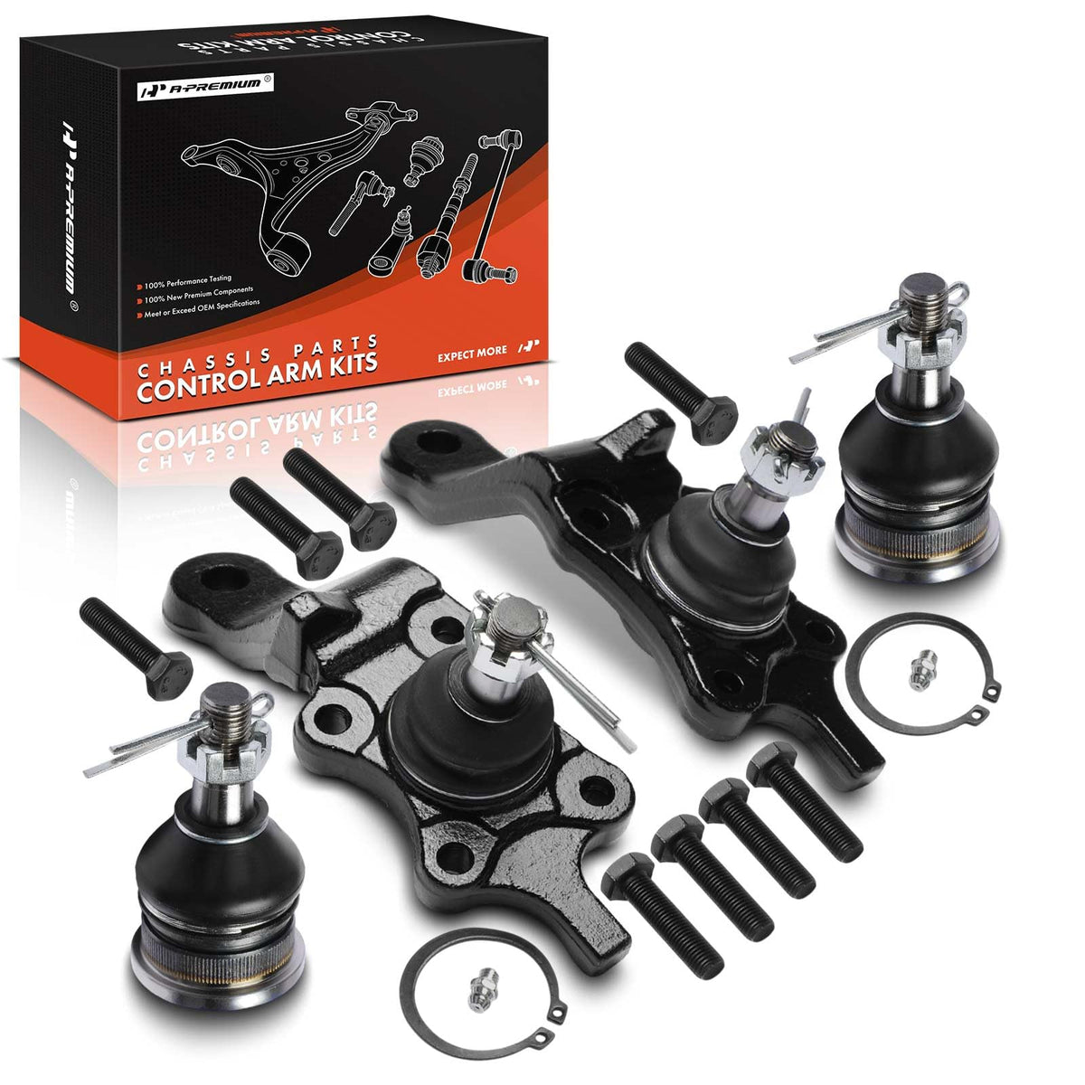 A-Premium Front Upper & Lower Ball Joint Kit, Compatible with Toyota