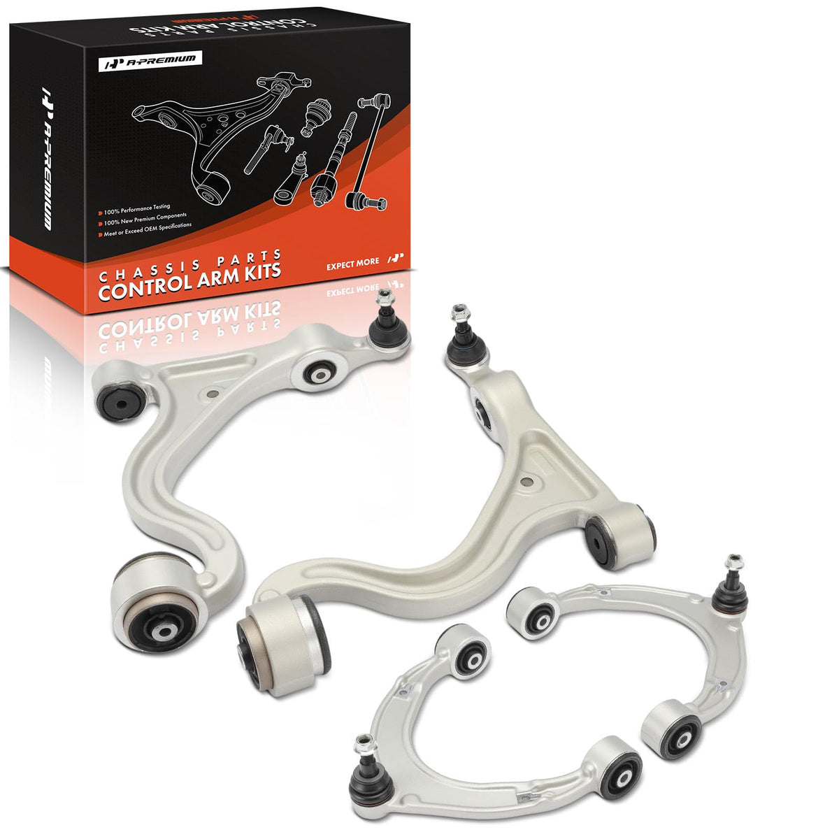 A-Premium Front Upper Lower Control Arm Kit, with Ball Joint & Bushing