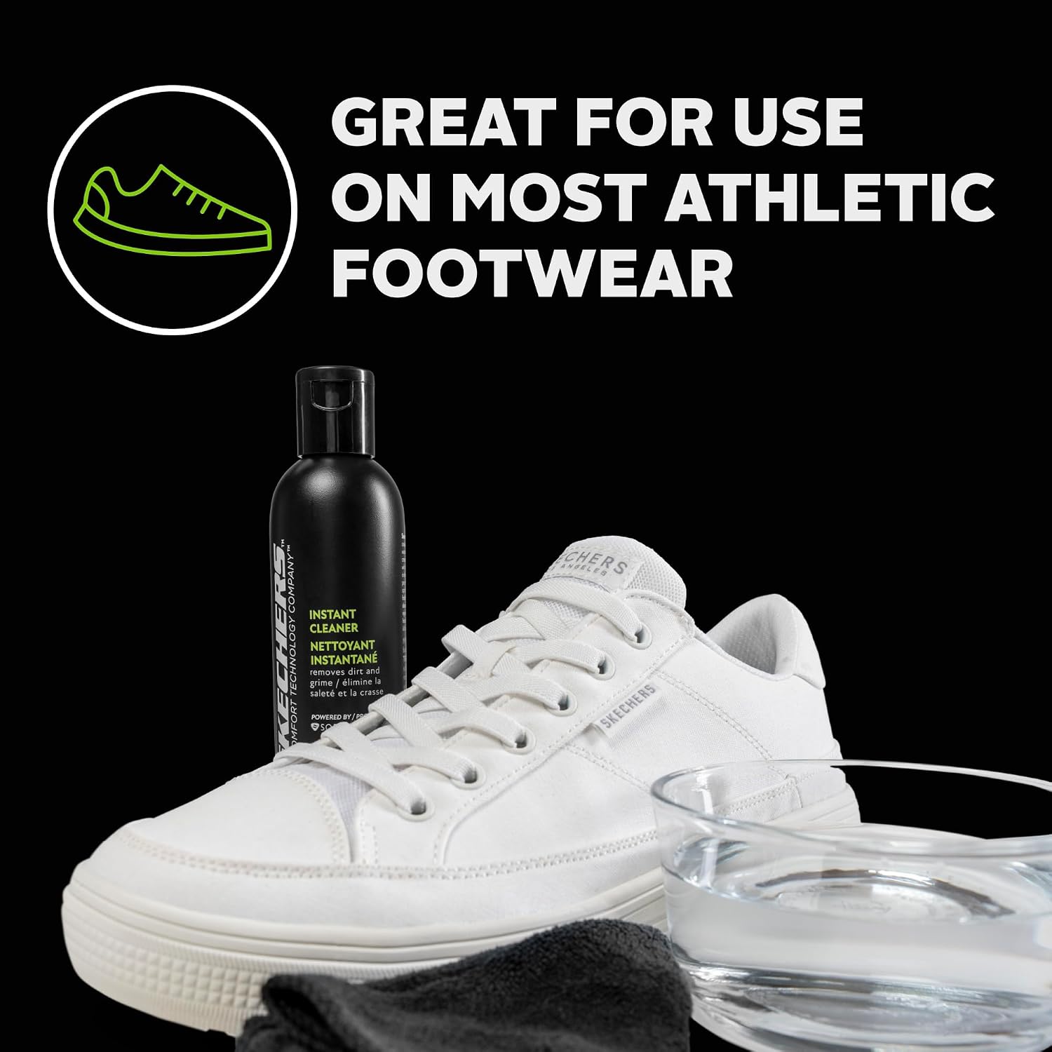 x Skechers Instant Shoe Cleaner 8oz – Quick-Acting Sneaker Cleaner for Athletic Footwear – Concentrated Formula with