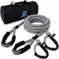 1" x 30' Kinetic Rope & 2PCS Synthetic Soft Shackles Kit Gray