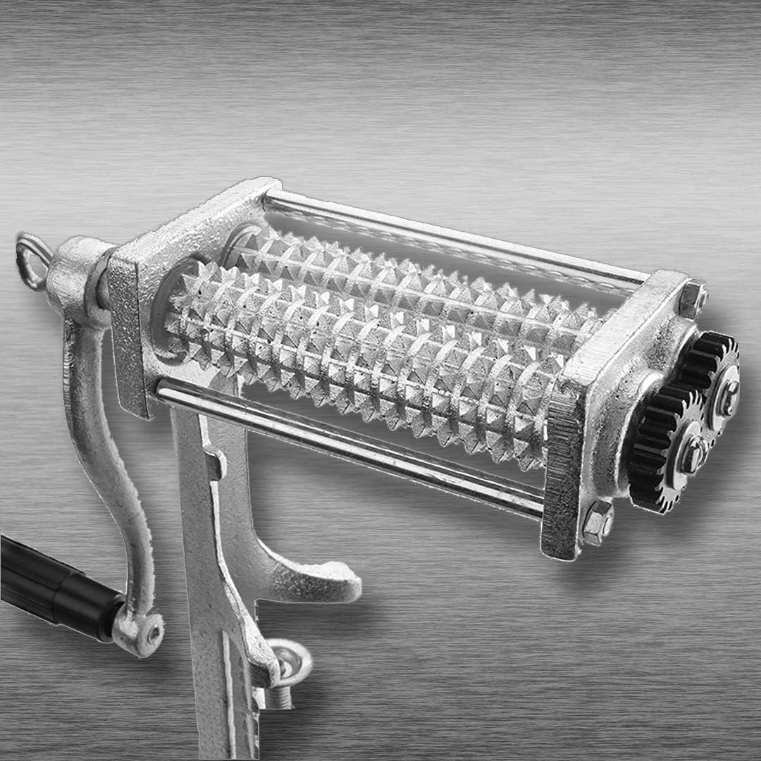 Heavy Duty Meat Tenderizer Cuber - Steak Flatten Tool, Commercial Grinder Attachment, Clamp-on Rolling Tenderizer