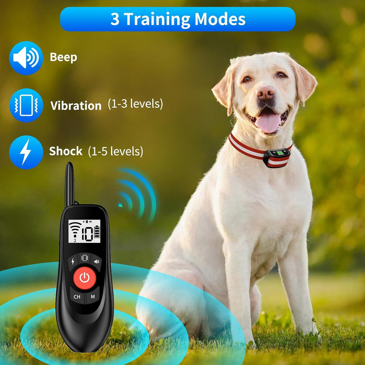 Wireless Dog Fence for 2 Dogs - Adjustable up to 1640ft Electric Fence, 185 Days Standby Time Training Collar, Pet
