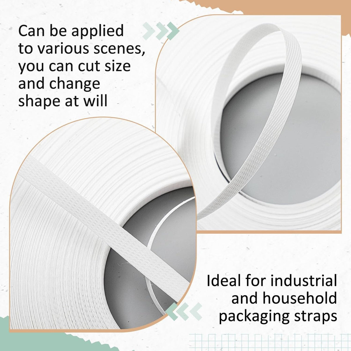 Banding Strapping, Pallet Strapping, Packaging Coil, 492' Length1/2 Width, Box Packing Tool Kit, Poly Plastic