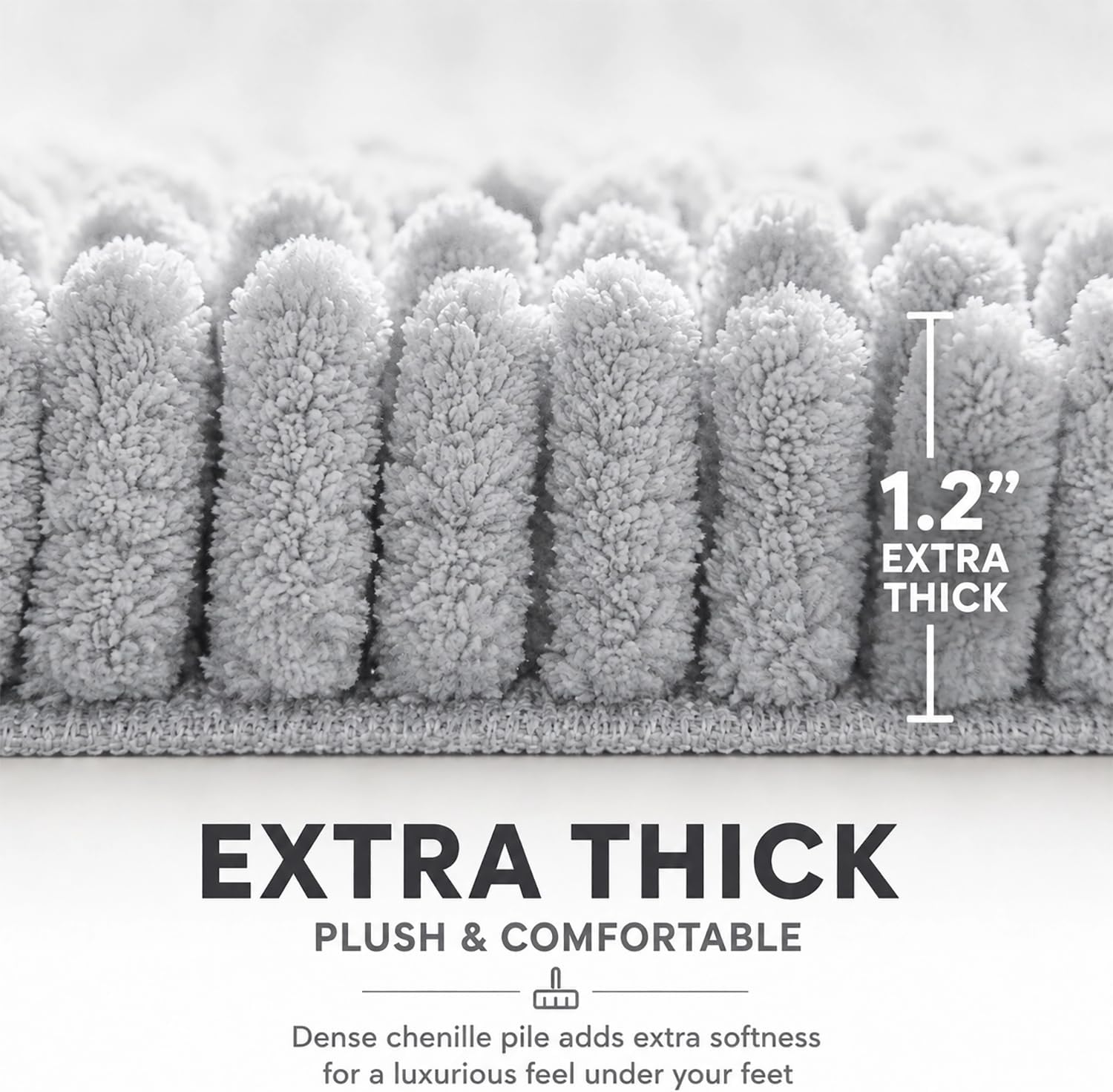 Bathroom Rugs Sets 2 Piece,Super Absorbent Soft,Thick,Machine Washable Chenille Bath Mat,Non Slip Toilet Floor