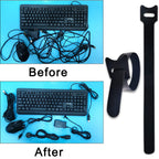 100pcs Reusable Cable Ties 7.8 In |Adjustable Cord Straps&Wire Wraps|Hook and Loop Cable Management Organizer