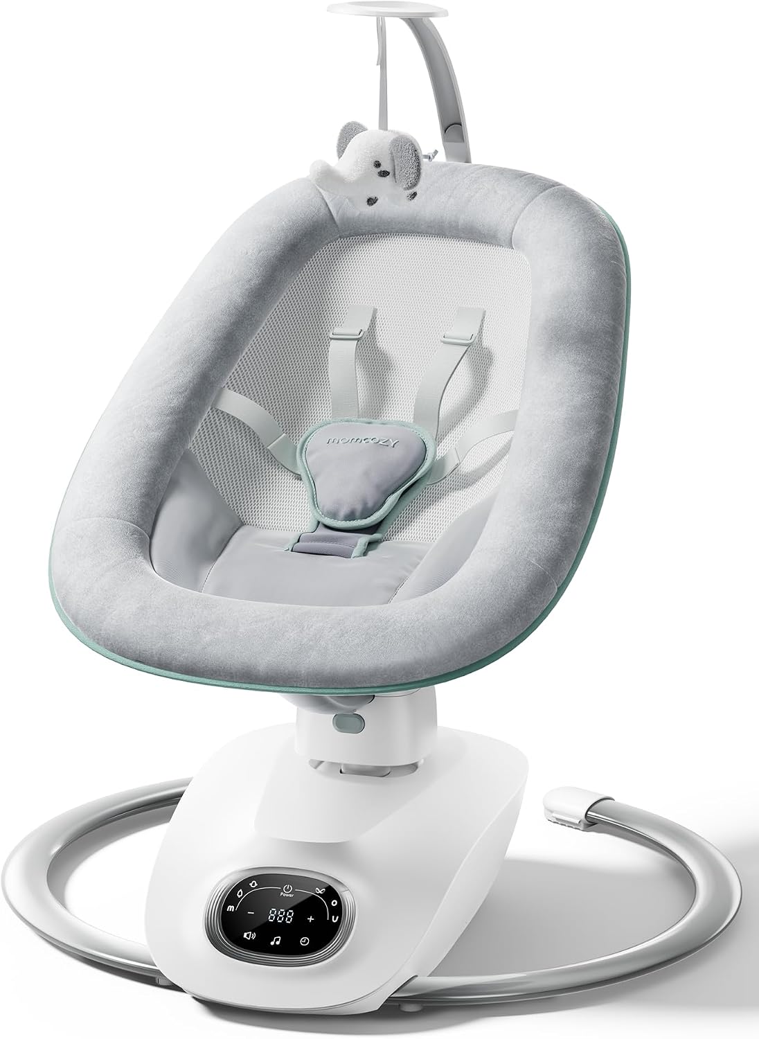 CocoSway Electric Baby Swing for Infants, 180° Rotating Seat, Grey | 6 Parent-Like Sway Motions, 4 Speeds, Remote
