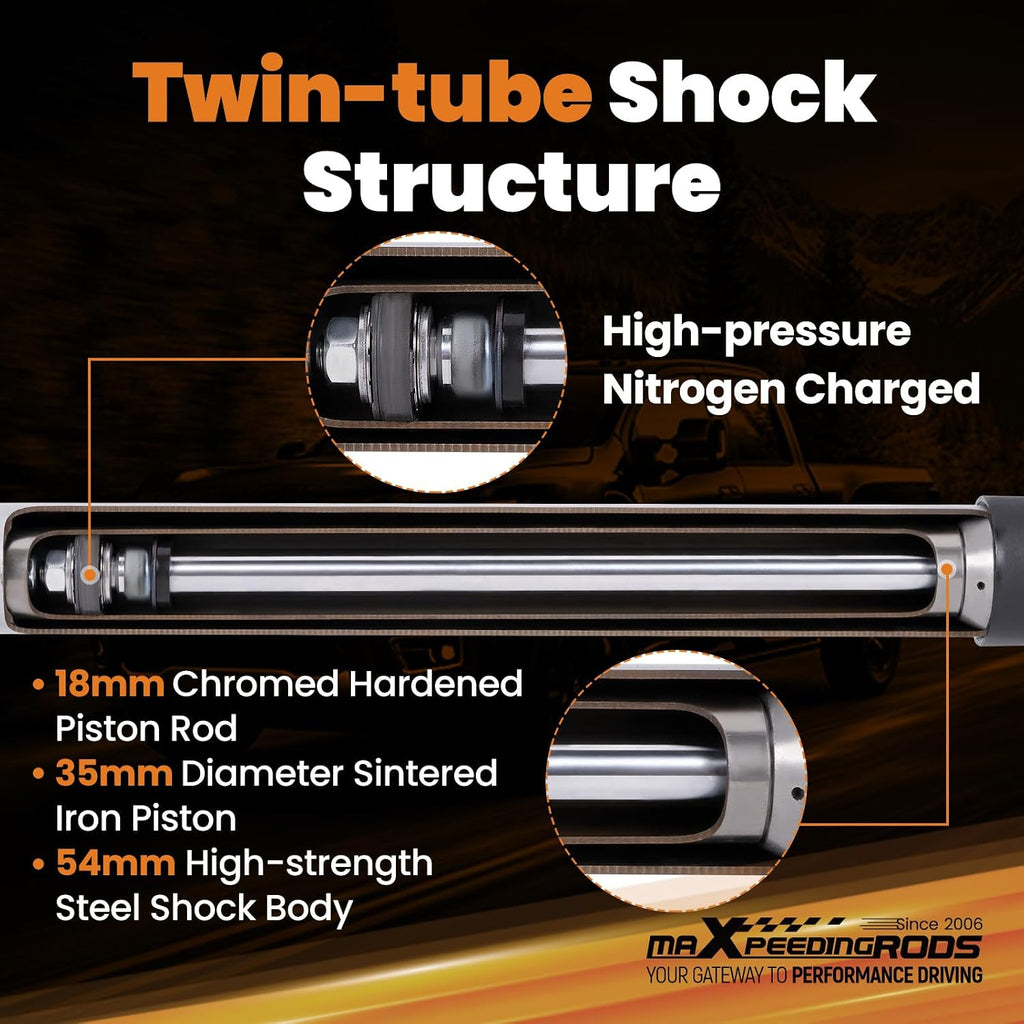 maXpeedingrods 0-4" Front Shock for Silverado/Sierra 2500 3500 HD 2001-2010
