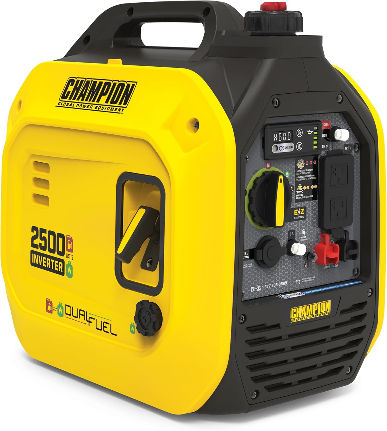 2500-Watt Dual Fuel Portable Inverter Generator with Quiet Technology and CO Shield | 53 dBA quiet, CO Shield auto