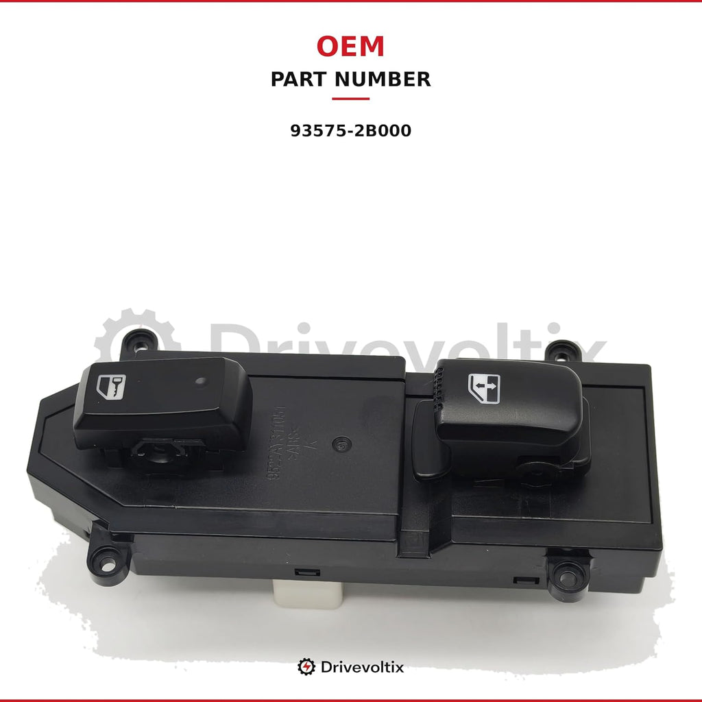 Passenger/Front Right Side Power Window Switch Compatible with Hyundai Santa Fe 2007-2012, Replaces OEM 93575-2B000, 935752B000