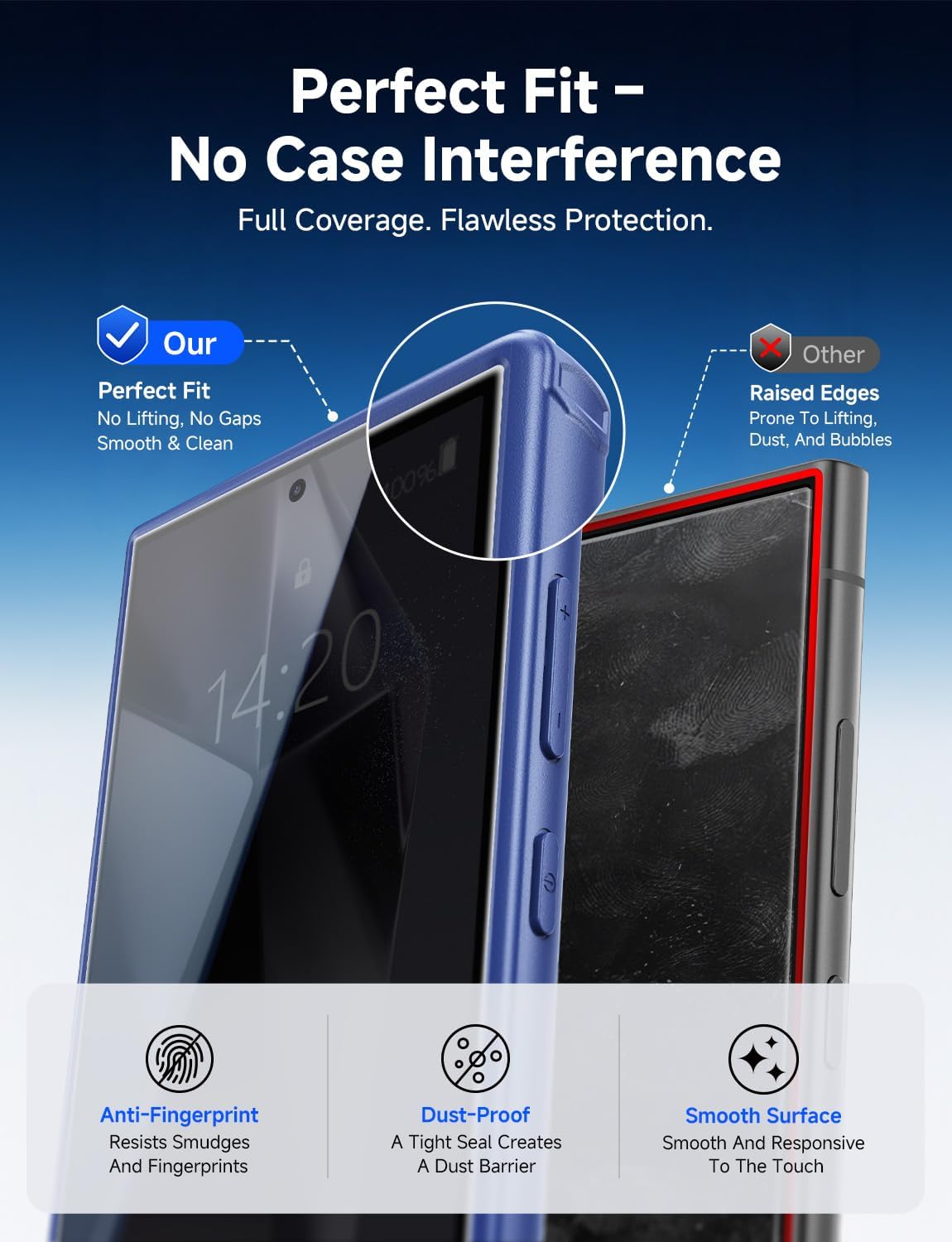 2 Pack for Samsung Galaxy S24 Ultra Tempered Glass Screen Protector, Auto Dust-Elimination Installation, Bubble Free