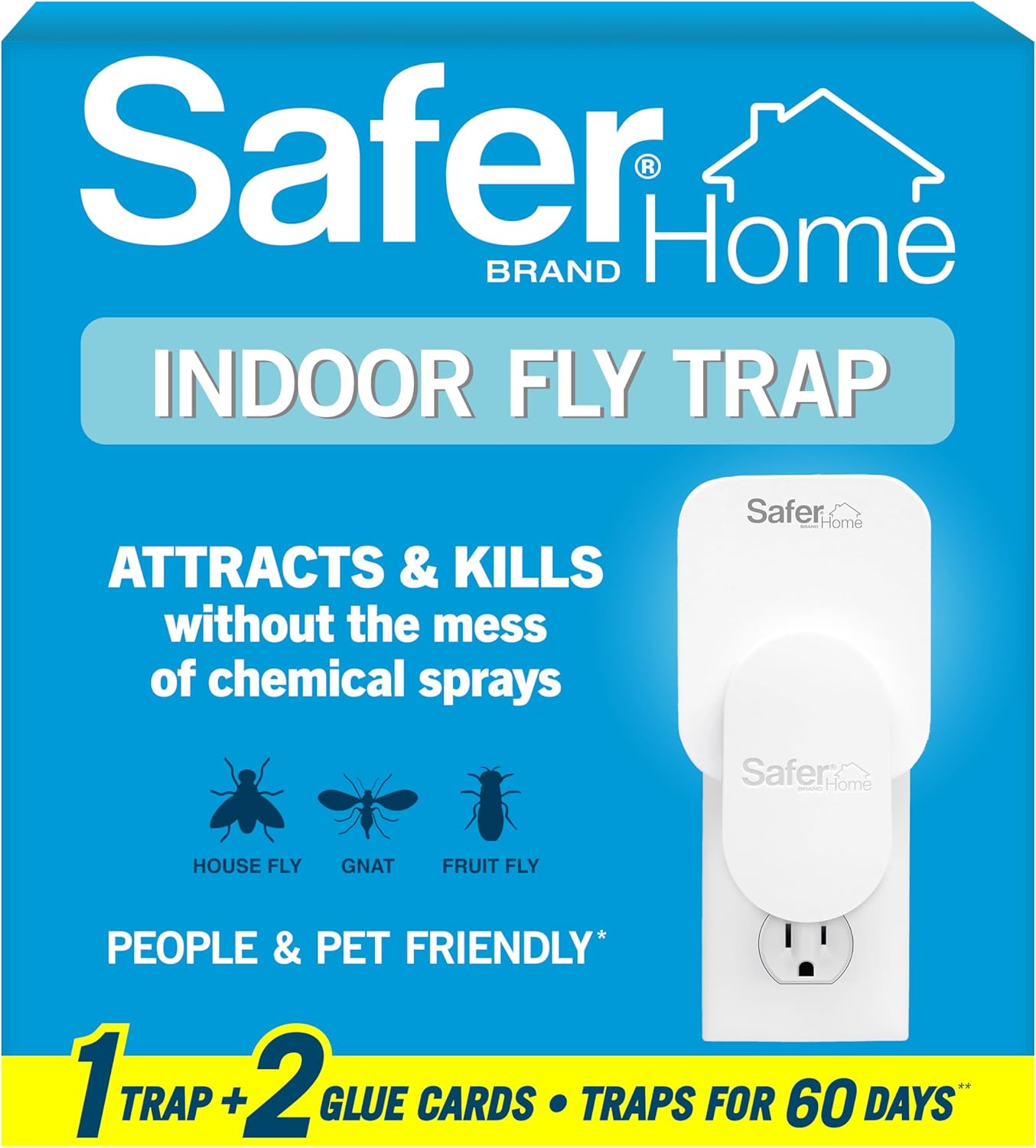 Home Flying Insect Trap, Plug-In Fruit Fly Trap for Indoors, 1-Pack | Flying Insect, Moth, & Gnat Trap, Fruit Fly