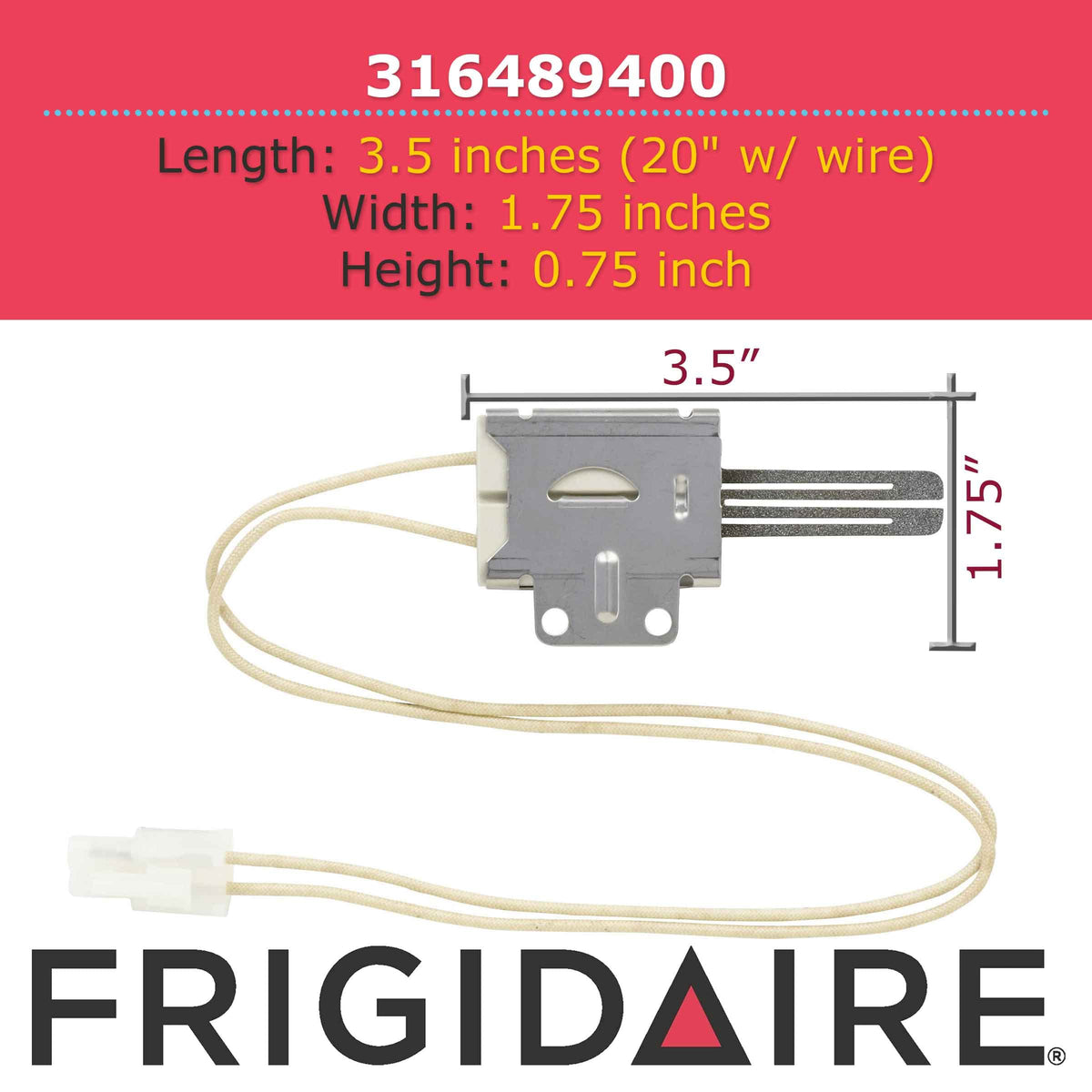 Frigidaire 316489400 Genuine OEM Bake Igniter for Ranges