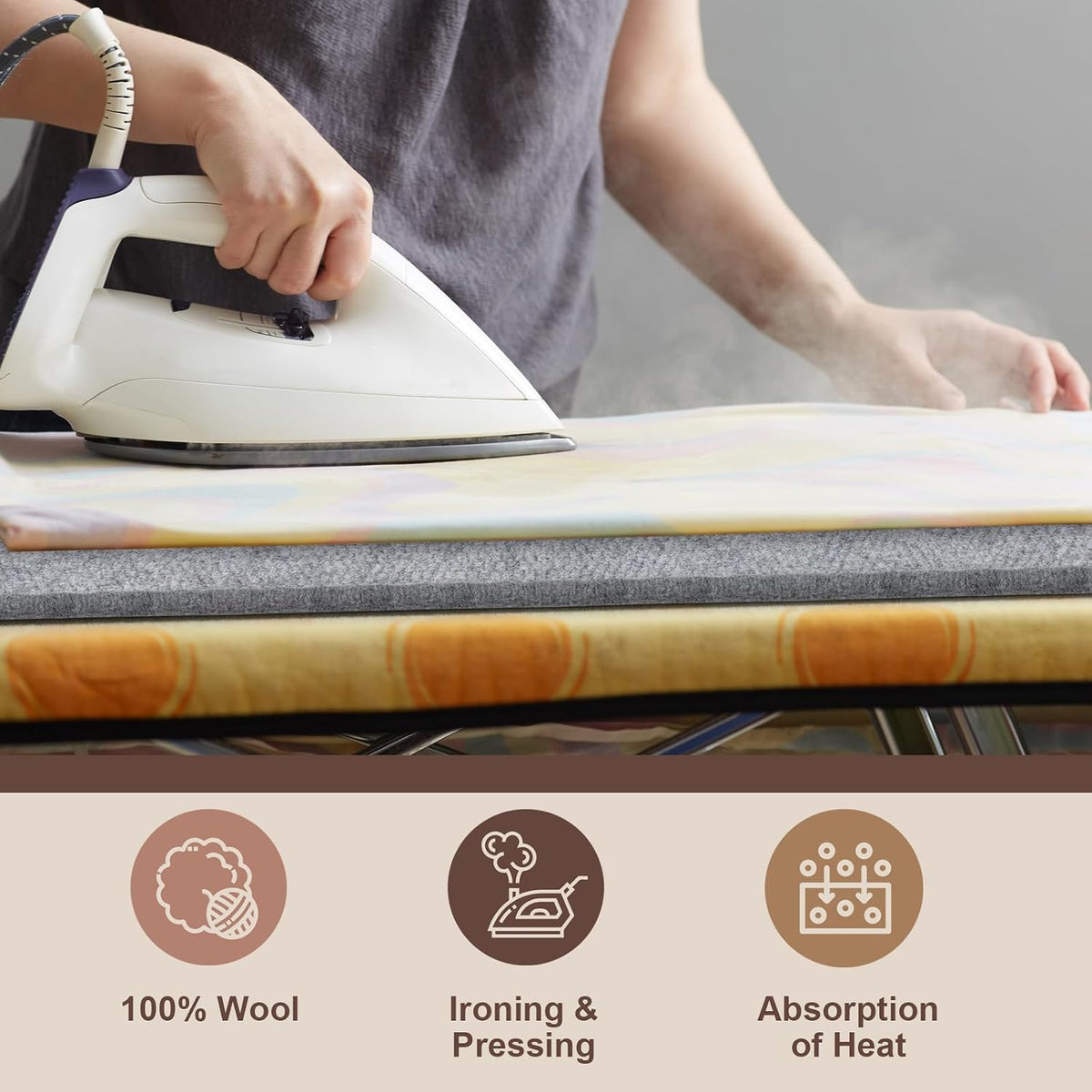 13x17" Wool Pressing Mat, 100% New Zealand Wool Ironing Mat | Felted Wool Ironing Board for Sewing, Quilting, DIY