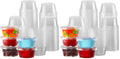 130 sets - 2 oz Jello Shot Cups, Small Plastic Containers with Lids, Airtight and Stackable Portion Cups, Salad