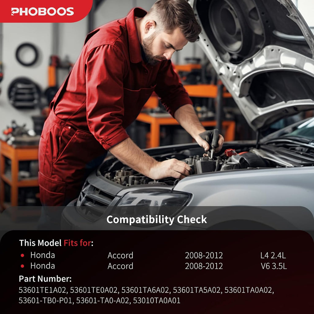 PHOBOOS Hydraulic Power Steering Rack and Pinion Fit for Honda Accord