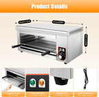 1500W Salamander Broiler Electric Cheese Melter with Handles