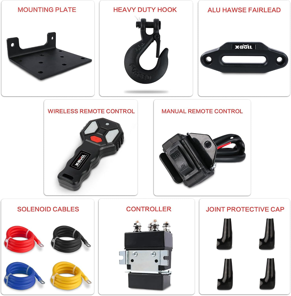 4500 lbs Winch 12V Electric Winch Kits with Fairlead, ATV/UTV Winch with Waterproof Synthetic Rope Winch with