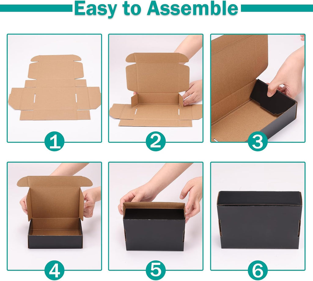 40 Pack 6x4x3 Black Shipping Boxes