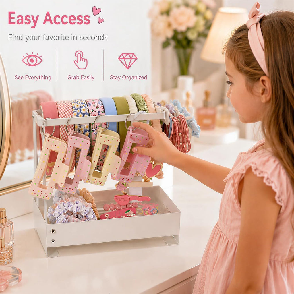 Girls Hair Accessories Organizer Headband Holder Storage for Hair Clip Tie | Hair Accessory Organizer Hair Stuff