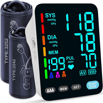 Automatic Upper Arm Blood Pressure Monitor, 3*199 Sets Memory, White