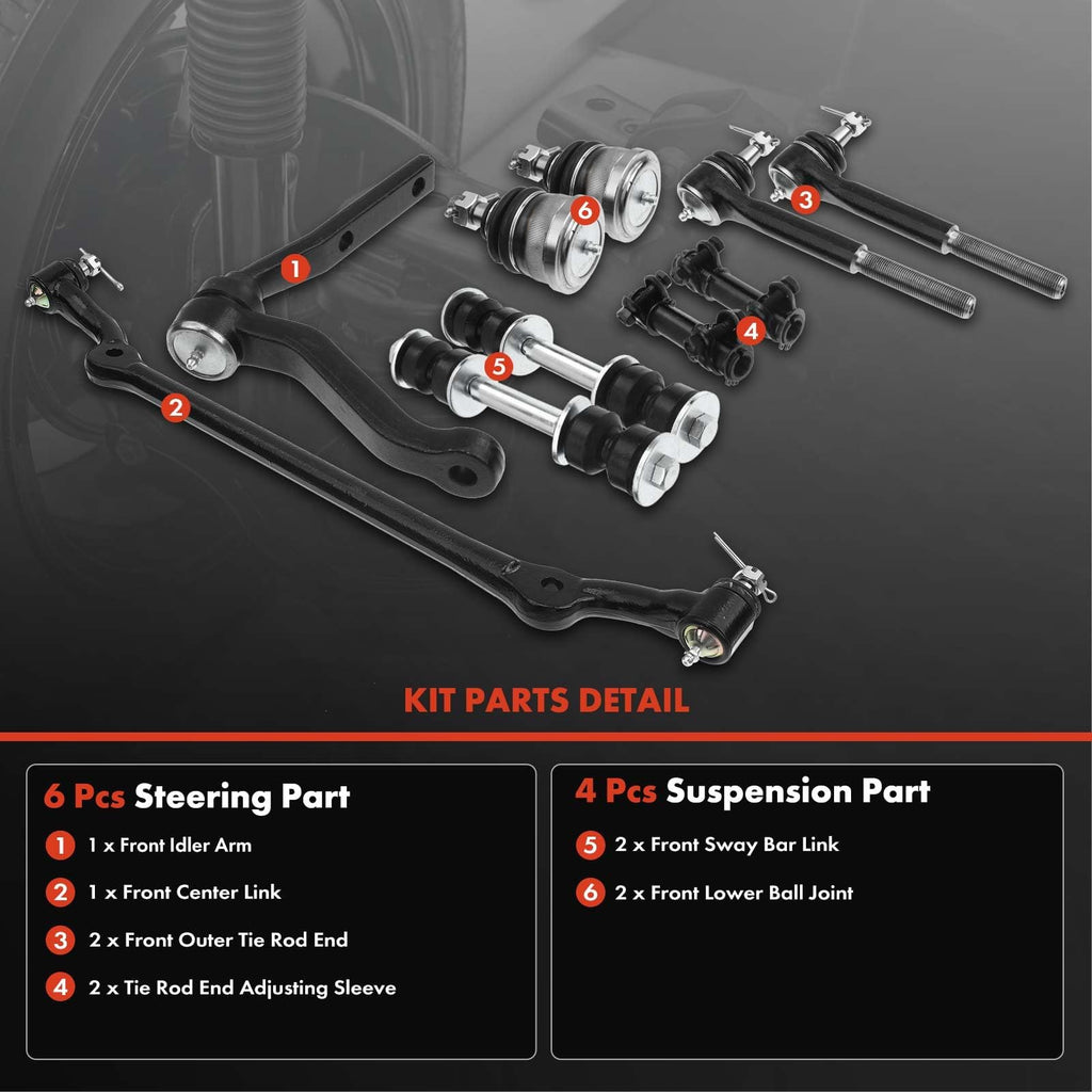 A-Premium 10Pcs Suspension Kit, Front Sway Bar Link, Lower Ball Joint