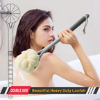 Shower Body Brush,Soft Bristles & Loofah Back Scrubber Bath Mesh Sponge