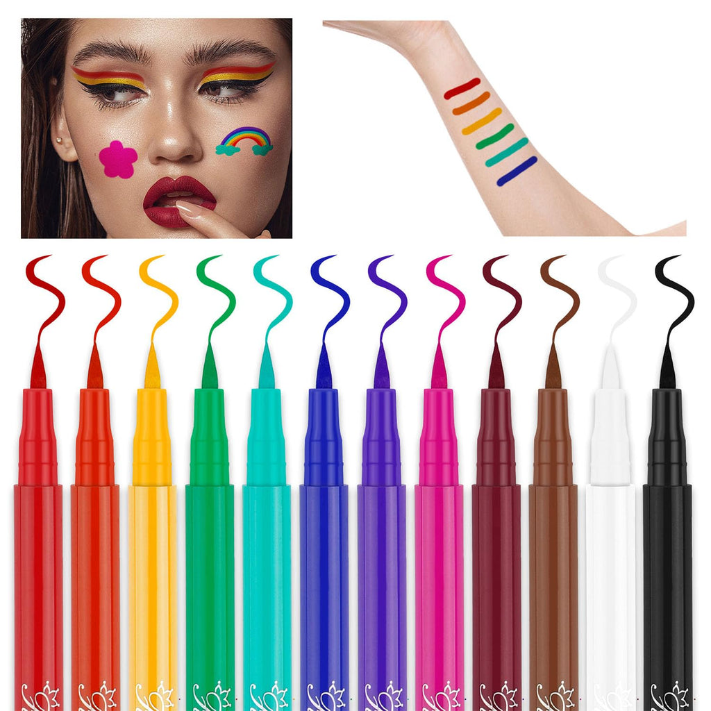 12 Colors Matte Liquid Eyeliner Set for Women
