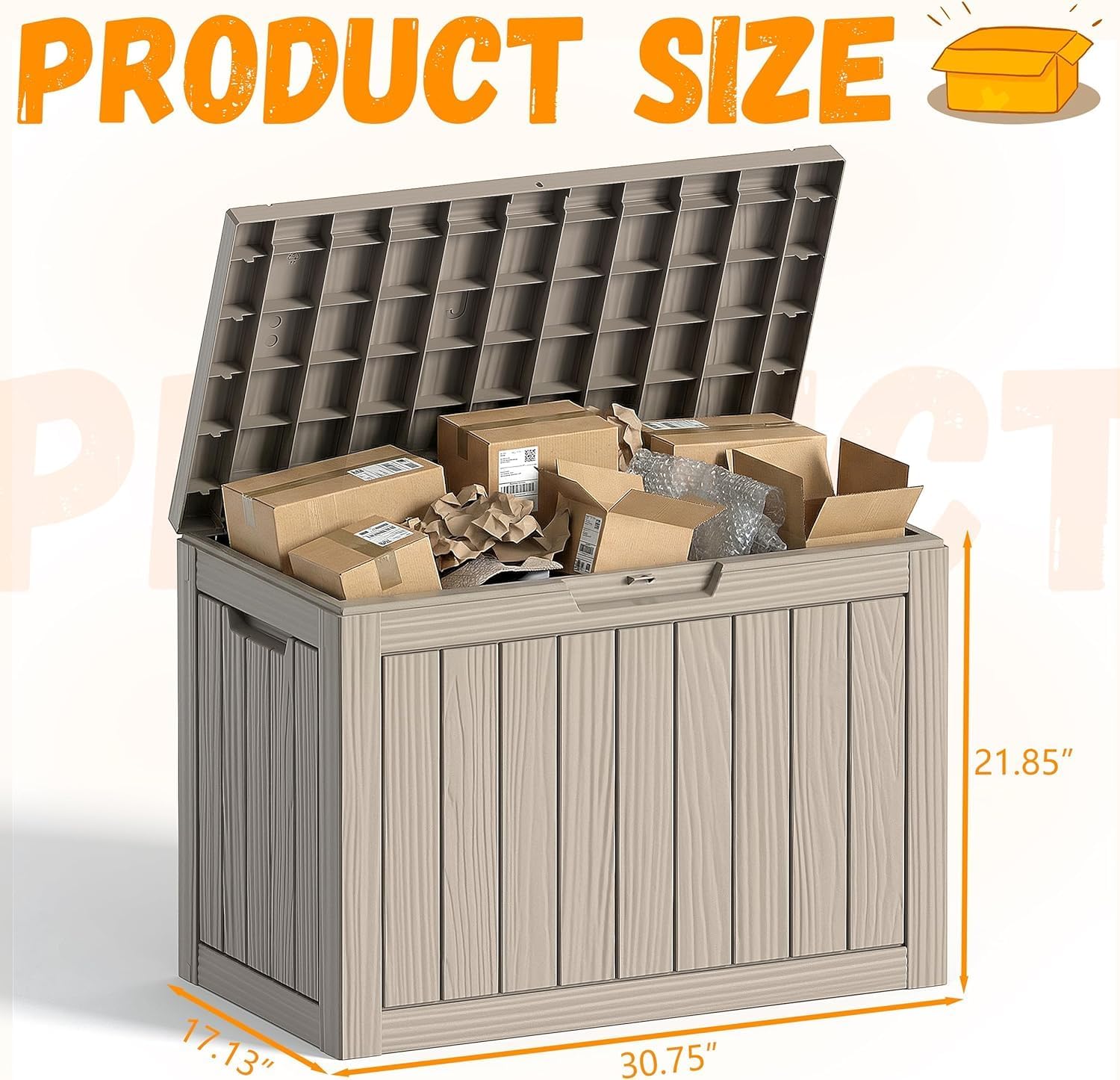 50 Gallon Outdoor Package Delivery Box with Lockable, Resin, Waterproof & Weatherproof Secure Parcel Drop Box for